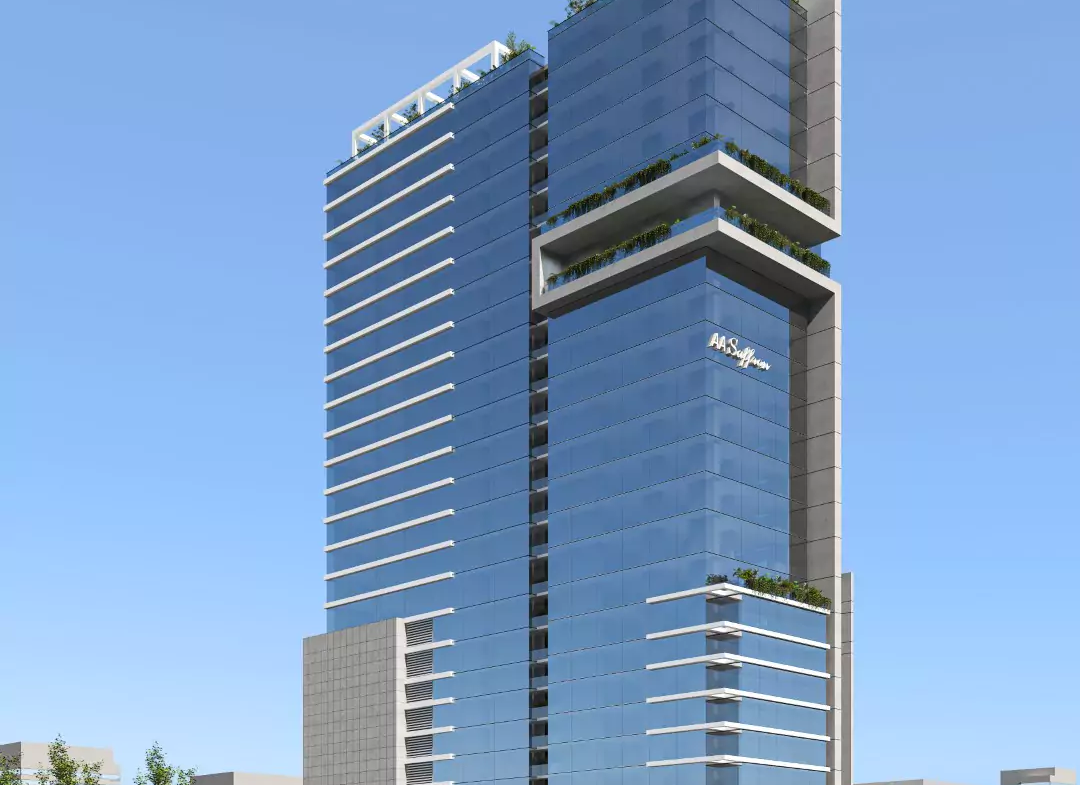 AA Saffron Tower Prime Office Space For Sale in Clifton Block 8 Karachi