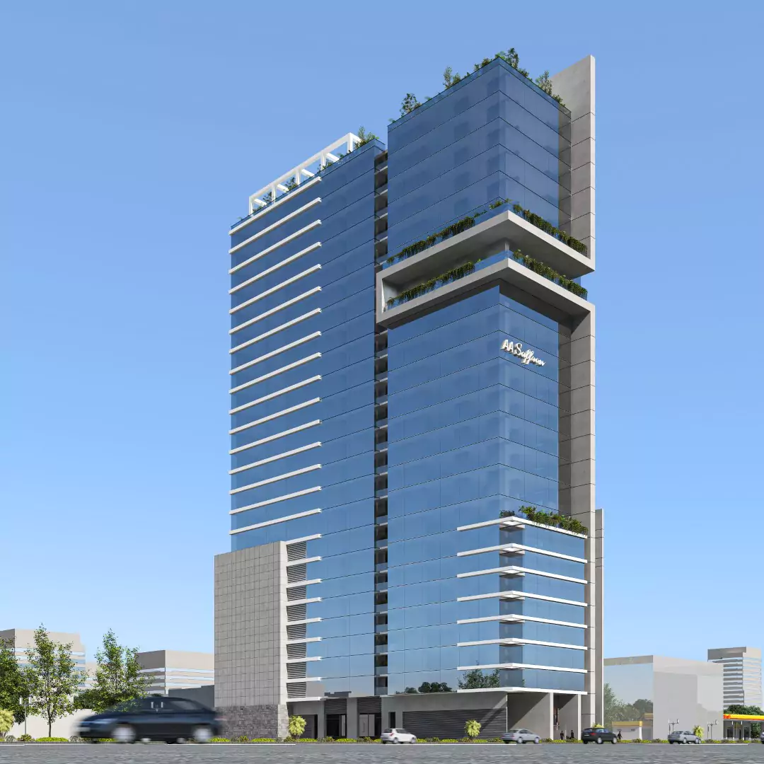 AA Saffron Tower Prime Office Space For Sale in Clifton Block 8 Karachi