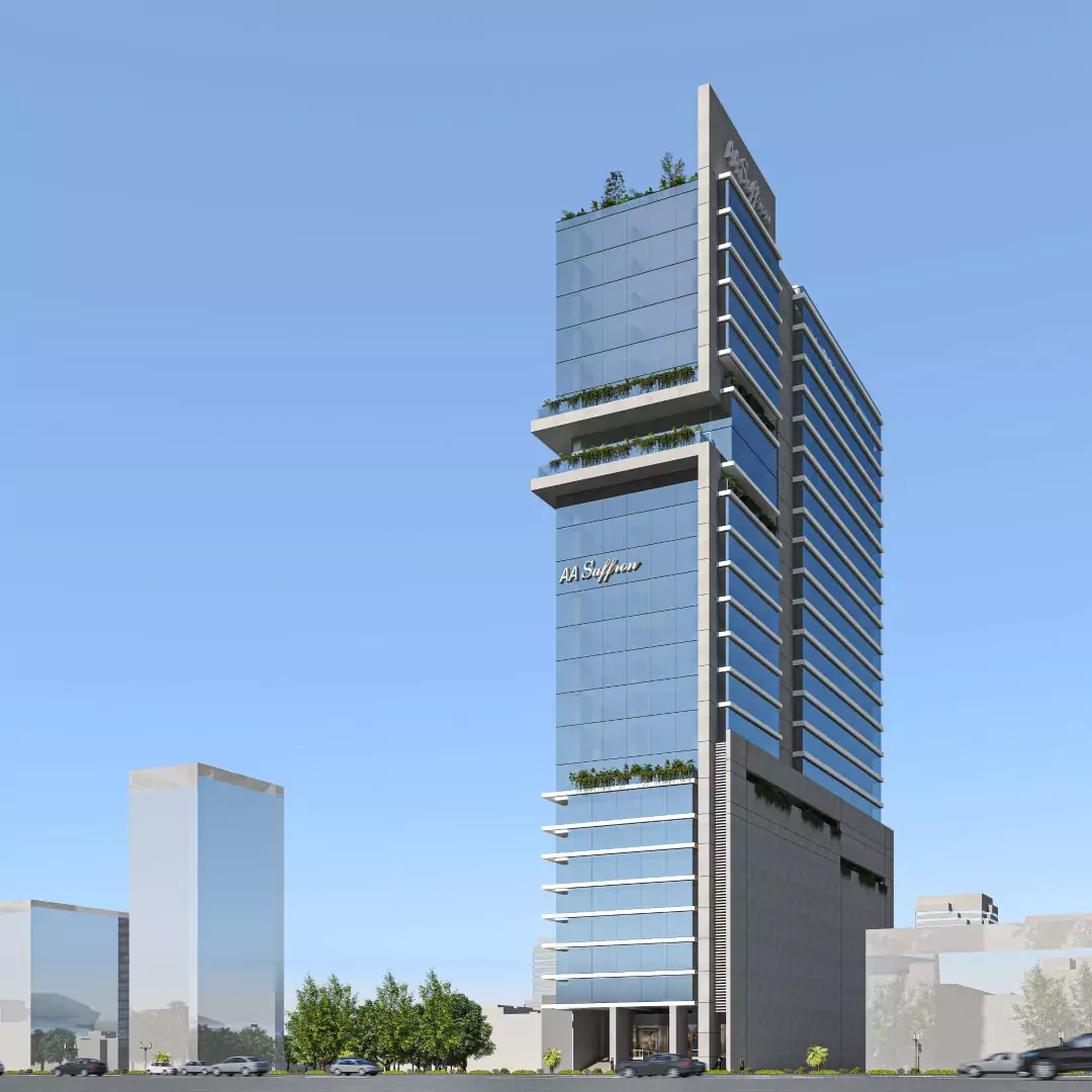 AA Saffron Tower Prime Office Space For Sale in Clifton Block 8 Karachi