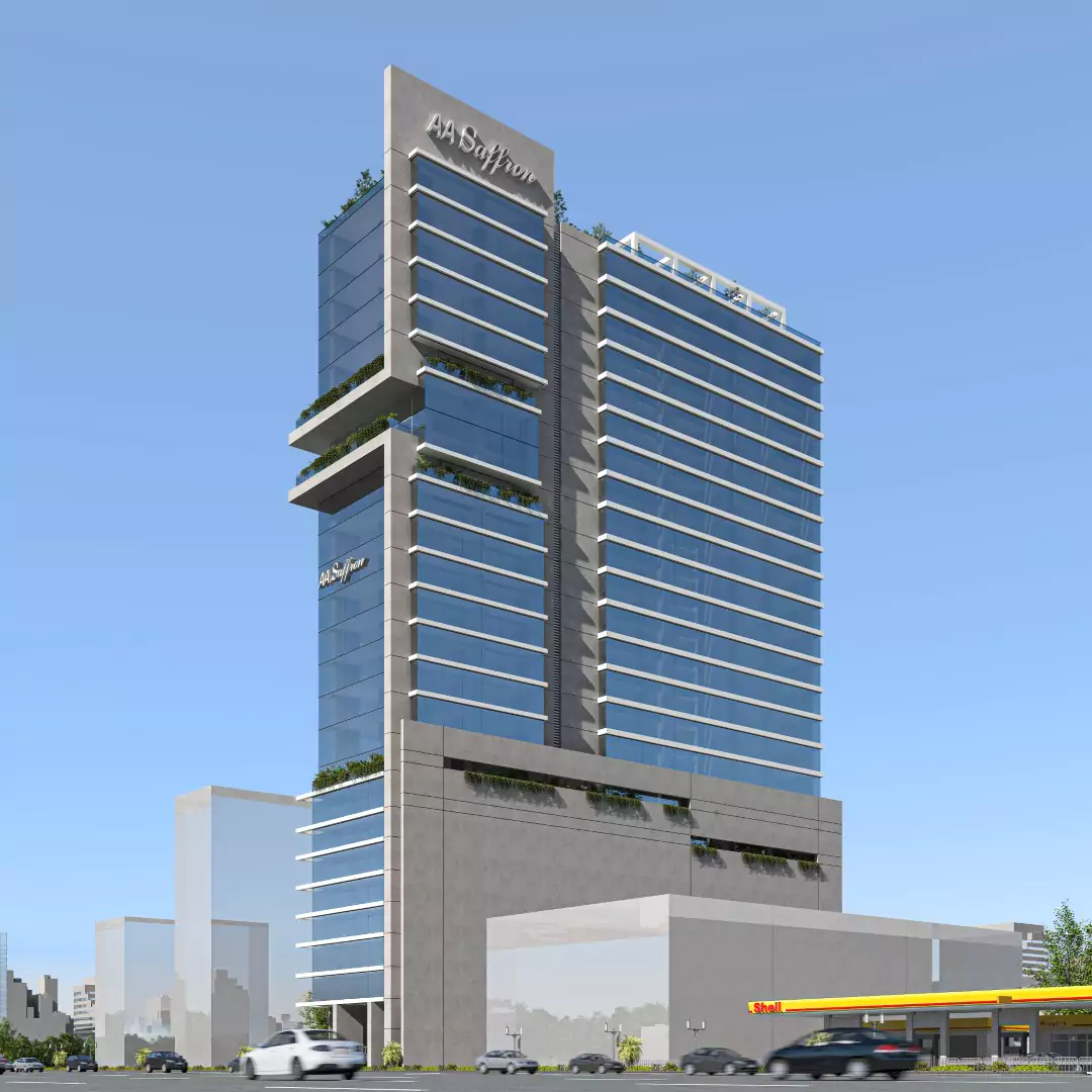 AA Saffron Tower Prime Office Space For Sale in Clifton Block 8 Karachi