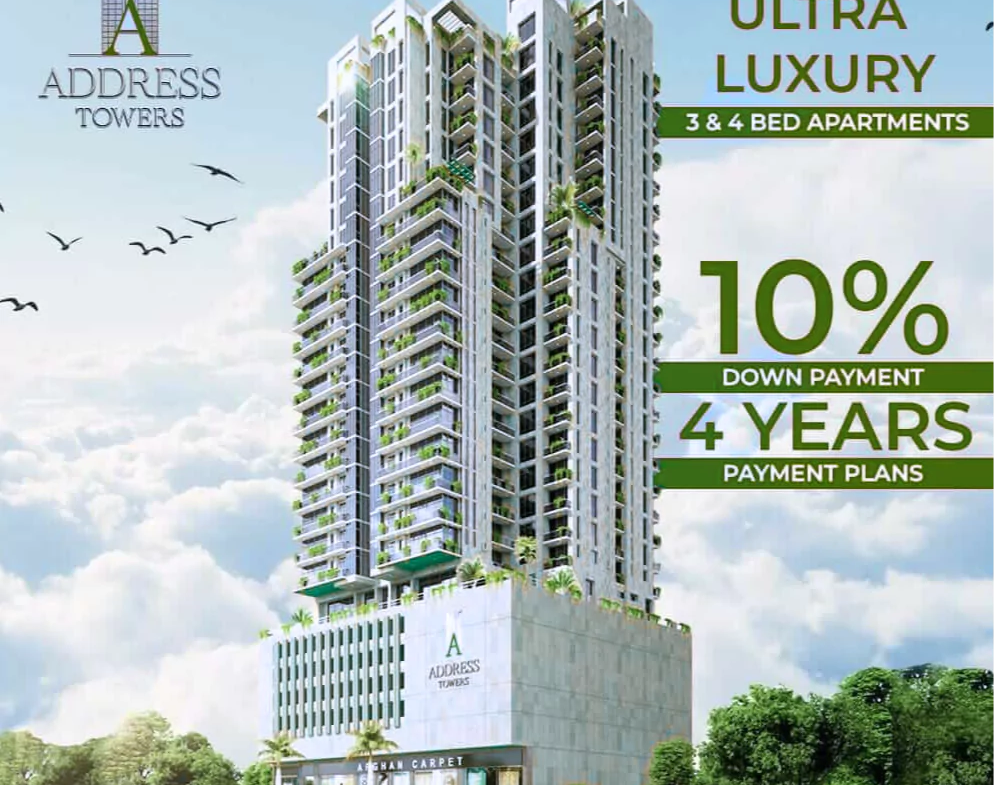 Address Towers Clifton Luxury 3-4 Bedrooms Flats & Penthouses For Sale In Block 8 Clifton Karachi