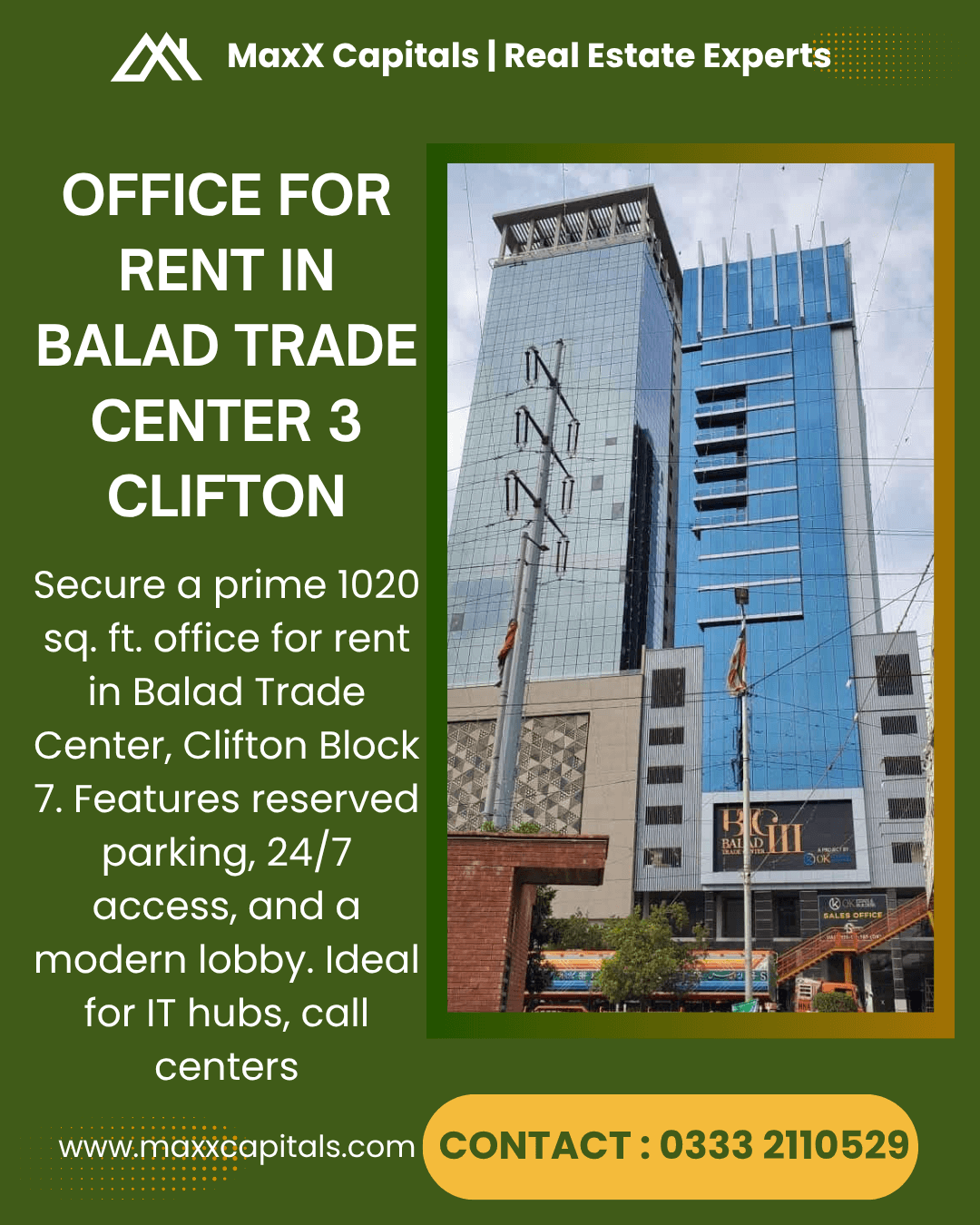 Office For Rent In Balad Trade Center 3 | Clifton Karachi