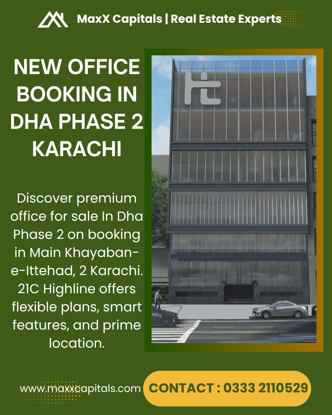 New Office Booking In Dha Phase 2 Karachi | Maxx Capitals
