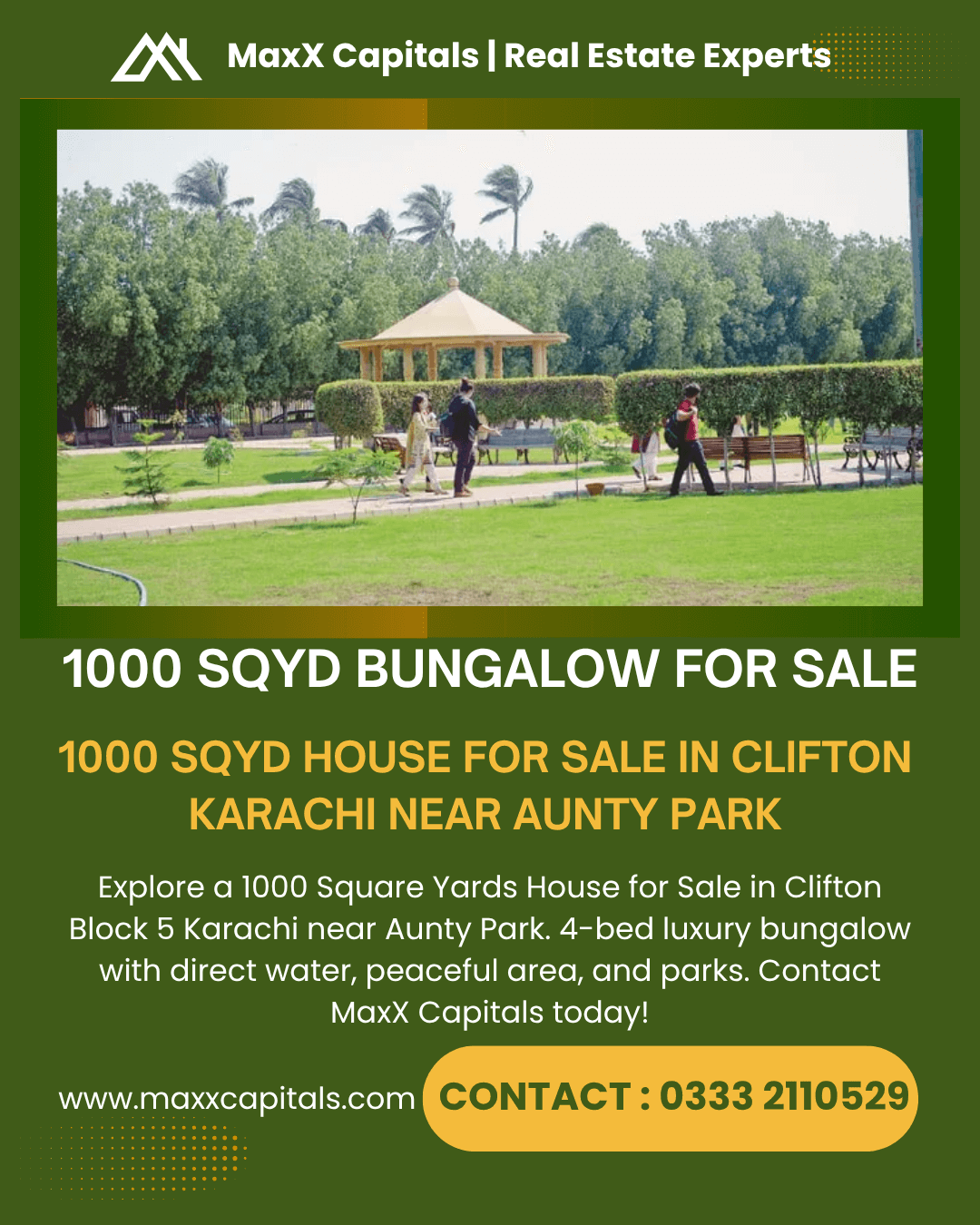 1000 Sqyd House For Sale In Clifton Karachi Near Aunty Park
