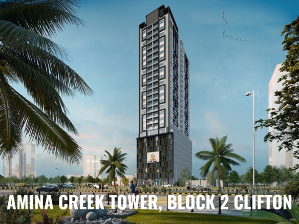 3 Bed Apartment For Sale At Amina Creek Tower Clifton Block 2 Pkr 1.8 Cr Down 36 Month Plan 1