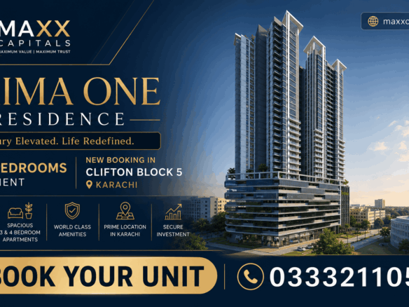 Modern High-Rise Towers Of Saima One Residency In Clifton Block 5 Karachi