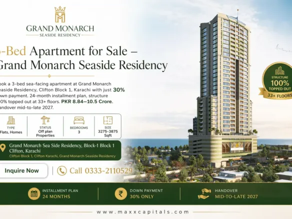 High-Rise Residential Tower At Grand Monarch Seaside Residency With Sea Views In Clifton Karachi