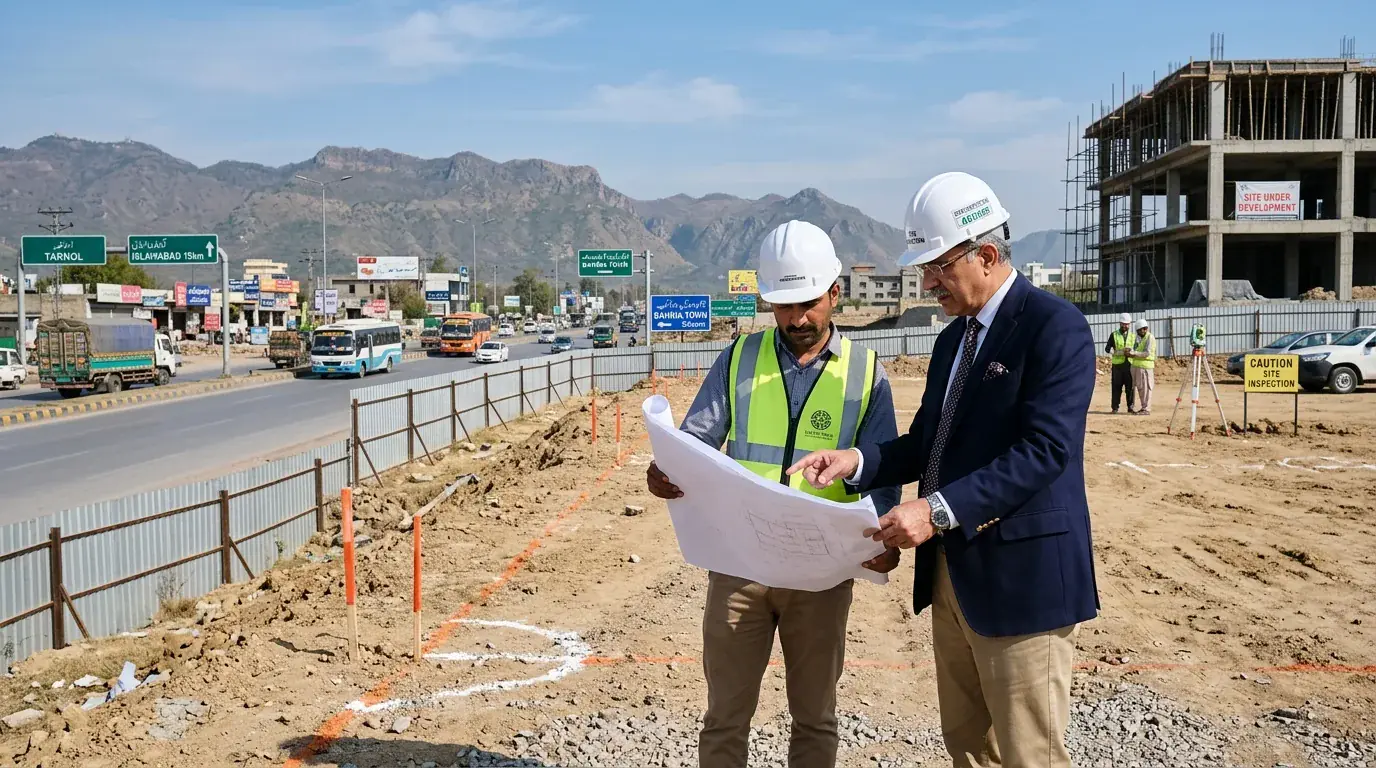 Cda 16Km G.t. Road Commercial Development: Master Plan, 2,000-Kanal Land Breakdown, And Investor Reality Check 4 Maxx Capitals Senior Commercial Property Advisor Conducting On-Ground Corridor Inspection In Tarnol