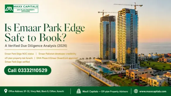 Emaar Park Edge Verified High-Rise Towers Under Construction At Dha Phase 8 Emaar Oceanfront Karachi Coastline.