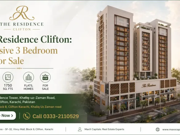The Residence Clifton Tower Rendering In Block 8, Karachi, By Maxx Capitals