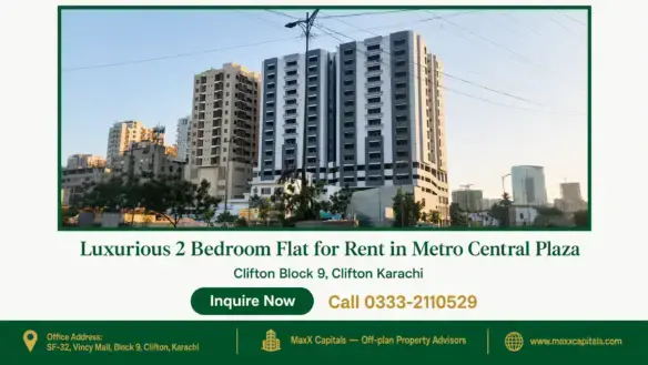 Metro Central Plaza flat for rent with modern high-rise towers and clean urban facade