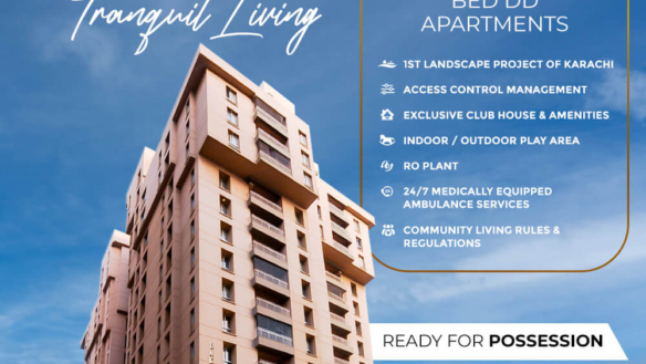 High-Rise Lakhani Presidency Building In Karachi With 3 And 4 Bedroom Apartments, Access Control, Club Amenities, Ro Plant, M