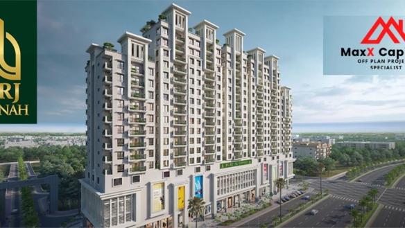 Burj Al Jinnah High-Rise Towers With White Facades, Landscaped Gardens, Roads, And Cityscape Views