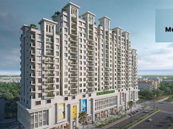 Burj Al Jinnah High-Rise Towers With White Facades, Landscaped Gardens, Roads, And Cityscape Views