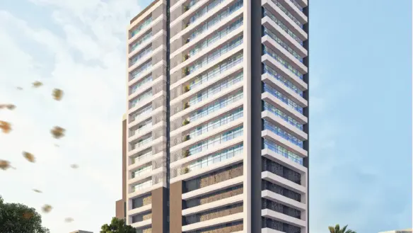 A&Amp;Z Tower Clifton Sea-Facing Luxury Office Tower Exterior With Modern Glass Facades, Balconies, And Palm Trees