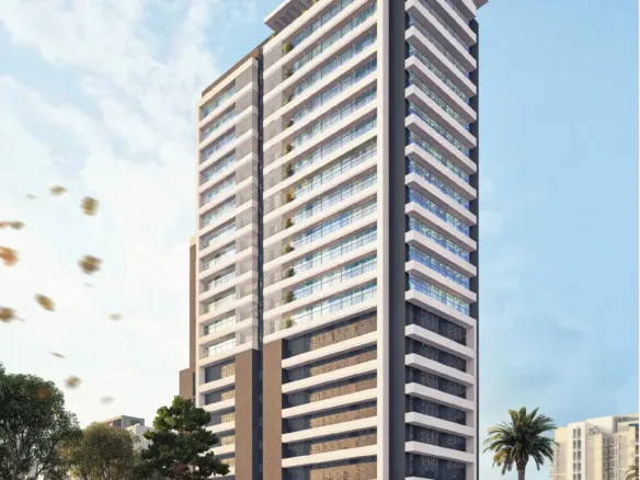 A&Amp;Z Tower Clifton Sea-Facing Luxury Office Tower Exterior With Modern Glass Facades, Balconies, And Palm Trees