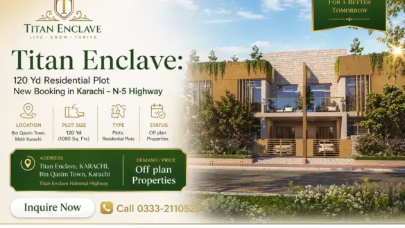 Titan Enclave Karachi N-5 Highway Residential Plot Concept With Modern Villas, Maxx Capitals