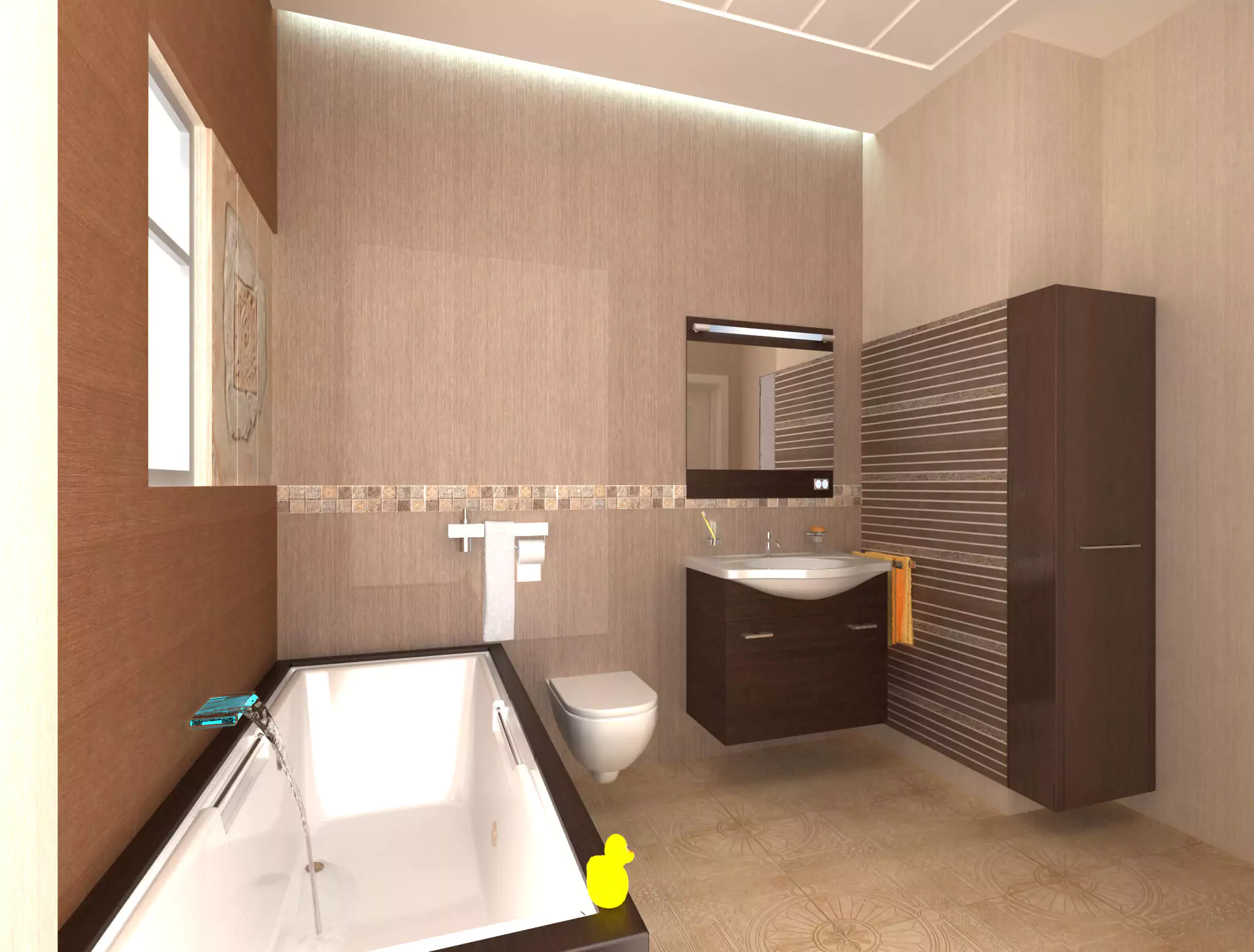 Bedrooms Design in Cliff Vista Apartments Luxury 3-Bedroom Flats in Karachi Luxury bathroom in Cliff Vista Apartments 3-bedroom flat with freestanding bathtub, wall-hung toilet, vanity sink, mirror, ca