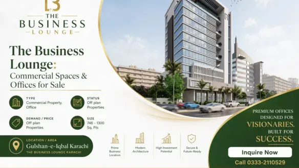 Maxx Capitals Commercial Office Tower Rendering In Gulshan-E-Iqbal Karachi, The Business Lounge