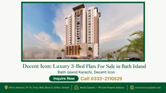 Modern high-rise building with luxury apartments, lush landscaping, and contemporary architectural design in Bath Island, Dec