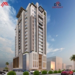 Decent Icon Luxury High-Rise With 3-Bed Flats In Bath Island, Modern Facade, Balconies, Palm Trees, Street View