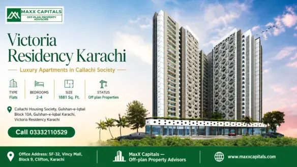 Victoria Residency Karachi, Luxury Apartment Buildings With Modern Architecture And Scenic View.