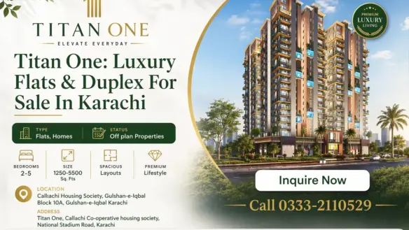 Titan One Luxury Flats And Duplex Tower In Karachi, Shown By Maxx Capitals