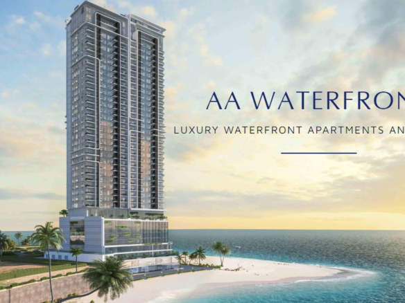 Modern High-Rise Aa Waterfront Luxury Apartments Tower On Beachfront With Ocean And Sunset Views