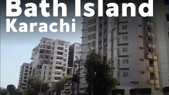 High-Rise Apartment Buildings With Balconies In Bath Island Karachi, Exterior Of Luxurious 3-Bedroom Flat For Rent Location