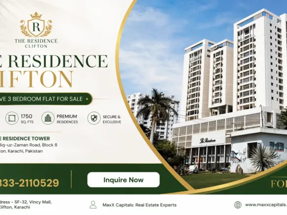The Residence Tower Clifton Exterior In Karachi, A High-Rise Luxury Flat By Maxx Capitals