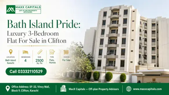 Modern Multi-Story Residential Building With Balconies, Set Against A Clear Sky, Part Of The Bath Island Pride Project In Kar