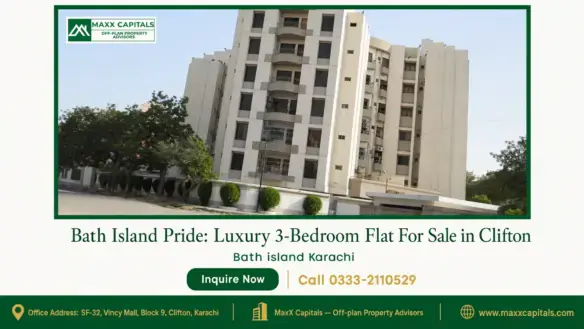 Elegant multi-story residential building in Bath Island surrounded by lush greenery and featuring modern balconies.