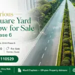Luxurious 500 Square Yard Bungalow For Sale In Dha Phase 6 With Lush Greenery And A Wide Road View.