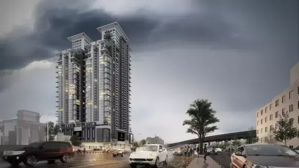 MaxX Capitals Bath Island Parsa Citi Club high-rise apartment tower with street-level frontage