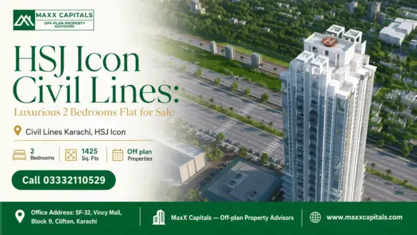 Hsj Icon Civil Lines Luxury High-Rise Tower With A Rooftop Helipad, Surrounded By Greenery And A Well-Planned Roadway In Kara