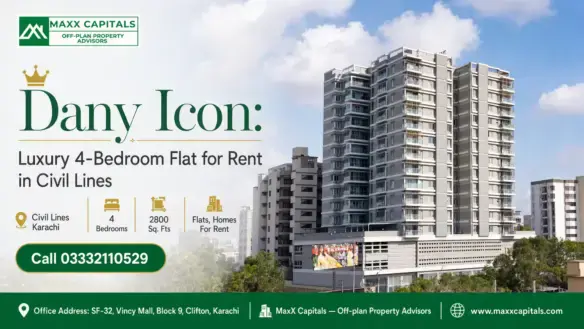 Modern Multi-Story Residential Building Of Dany Icon In Civil Lines With Glass Balconies And Lush Green Surroundings.