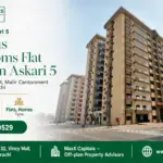 Elegant Apartment Buildings In Askari 5 Karachi With Multiple Balconies And A Clean Street In Front.
