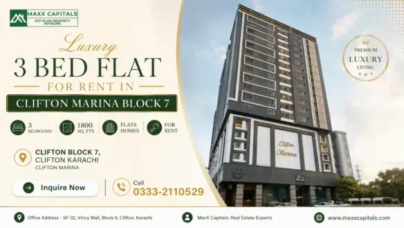 Clifton Marina Block 7 High-Rise Tower Facade With Balconies And Ground-Floor Retail Frontage