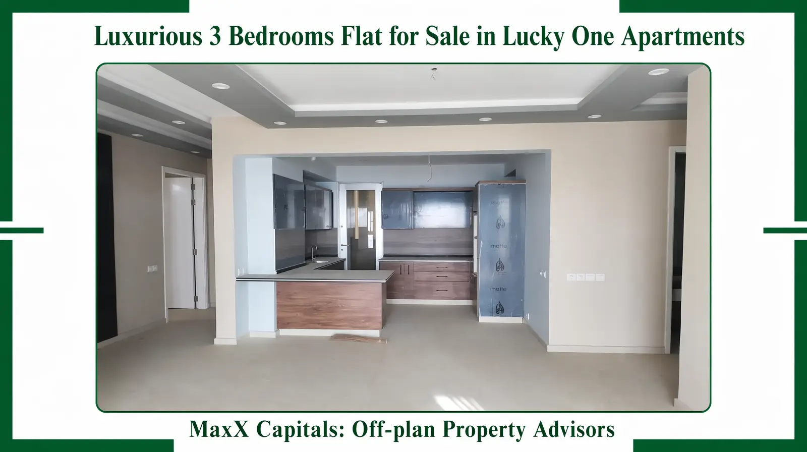 Luxurious 3 Bedrooms Flat for Sale in Lucky One Apartments (6) MaxX Capitals: modern Lucky One Apartments flat for sale in Lucky One with open-plan kitchen and recessed ceiling