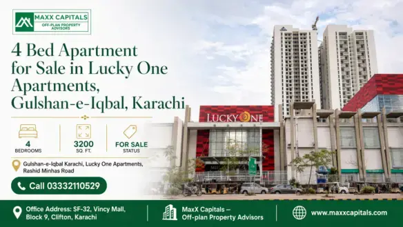 Luxury High-Rise Apartments With Modern Architecture And Retail Spaces At Lucky One Apartments, Gulshan-E-Iqbal, Karachi.