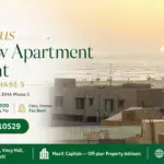 Sunset View Over The Sea With Modern Apartments And Dha Phase 5 Beachfront In Karachi, Highlighting The Seaview Apartment For