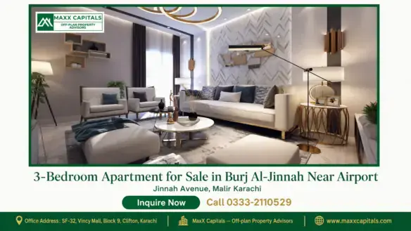 Luxurious living room with elegant furnishings, gold accents, marble flooring, and ample natural light in a 3-bedroom apartme