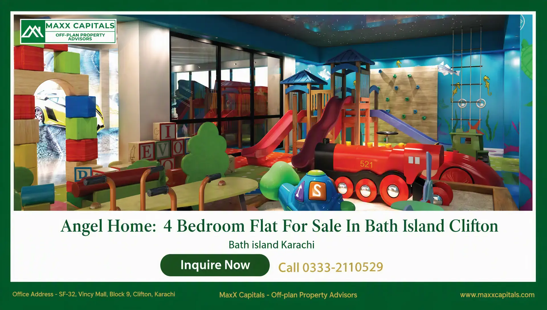 Angel Homes: 4-Bedroom Flat for Sale in Bath Island Clifton Angel Homes indoor play area with slides, climbing features and soft play beside glass walls