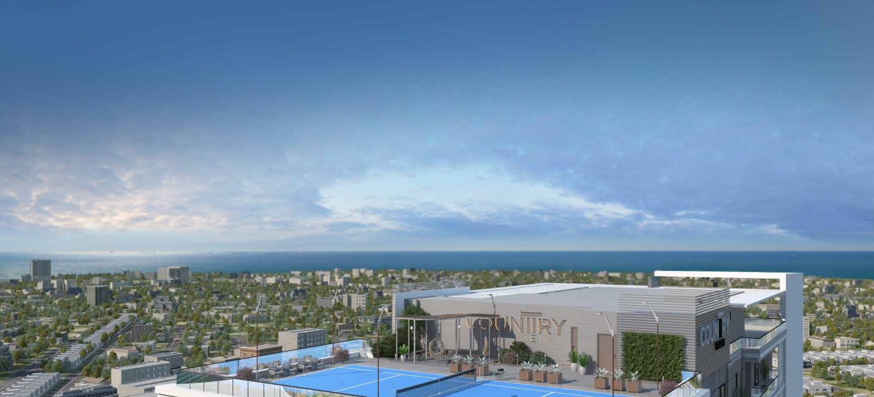 Country Naval View 2 Apartments Block 9 Clifton Karachi (10) Rooftop infinity pool at Country Naval View luxury apartments in Clifton with panoramic sea and city views