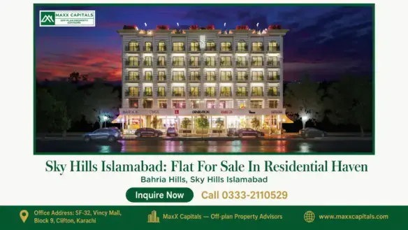 A multi-story residential building with illuminated windows, commercial outlets on the ground floor, and a vibrant evening sk