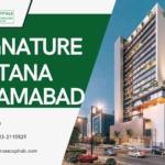 Signature Rotana Islamabad High-Rise With Modern Glass Facade, Green Branding Overlay, Palm Trees, Landscaped Gardens, And Ur