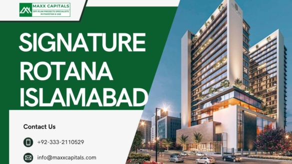 Signature Rotana Islamabad High-Rise With Modern Glass Facade, Green Branding Overlay, Palm Trees, Landscaped Gardens, And Ur