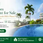 Luxurious Off-Plan One-Bedroom Apartment At Goldcrest Bay Sands, Overlooking A Pristine Pool With Lush Greenery And Modern Ar
