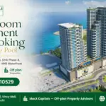 Luxury High-Rise Development With Waterfront Views Featuring 3-Bedroom Apartments, Private Pools, And Modern Architecture.