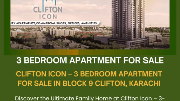 Clifton Icon High-Rise Building Exterior In Block 9 Clifton, Karachi, With 3 Bedroom Apartments